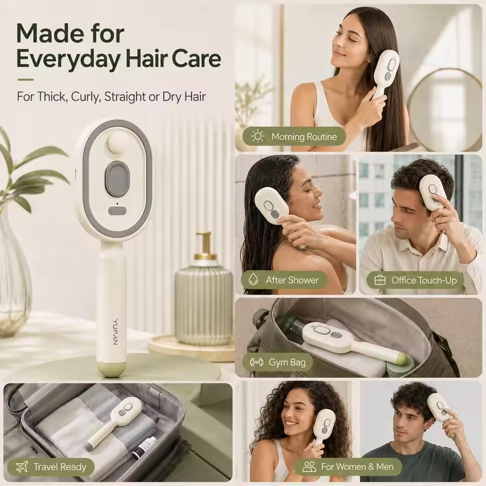 SleekGlide™ Rechargeable Hair Smoothen Brush with Detangling Comb