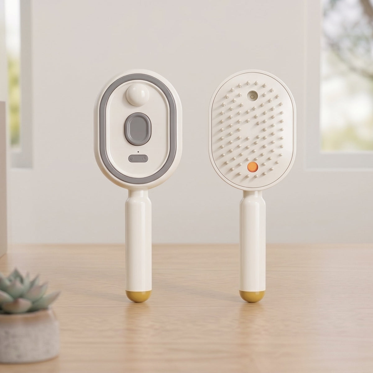 SleekGlide™ Rechargeable Hair Smoothen Brush with Detangling Comb